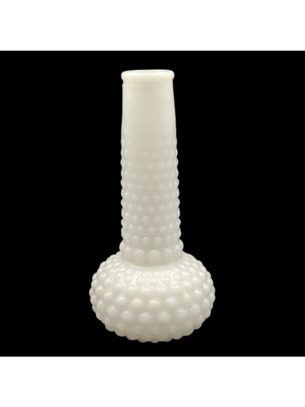 Hobnail Milk Glass Bud Vase Mid-Century Modern Farmhouse Cottagecore Vintage
